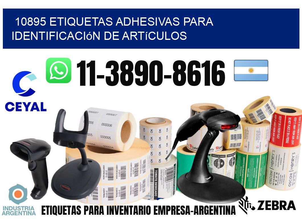 10895 Etiquetas adhesivas para identificación de artículos