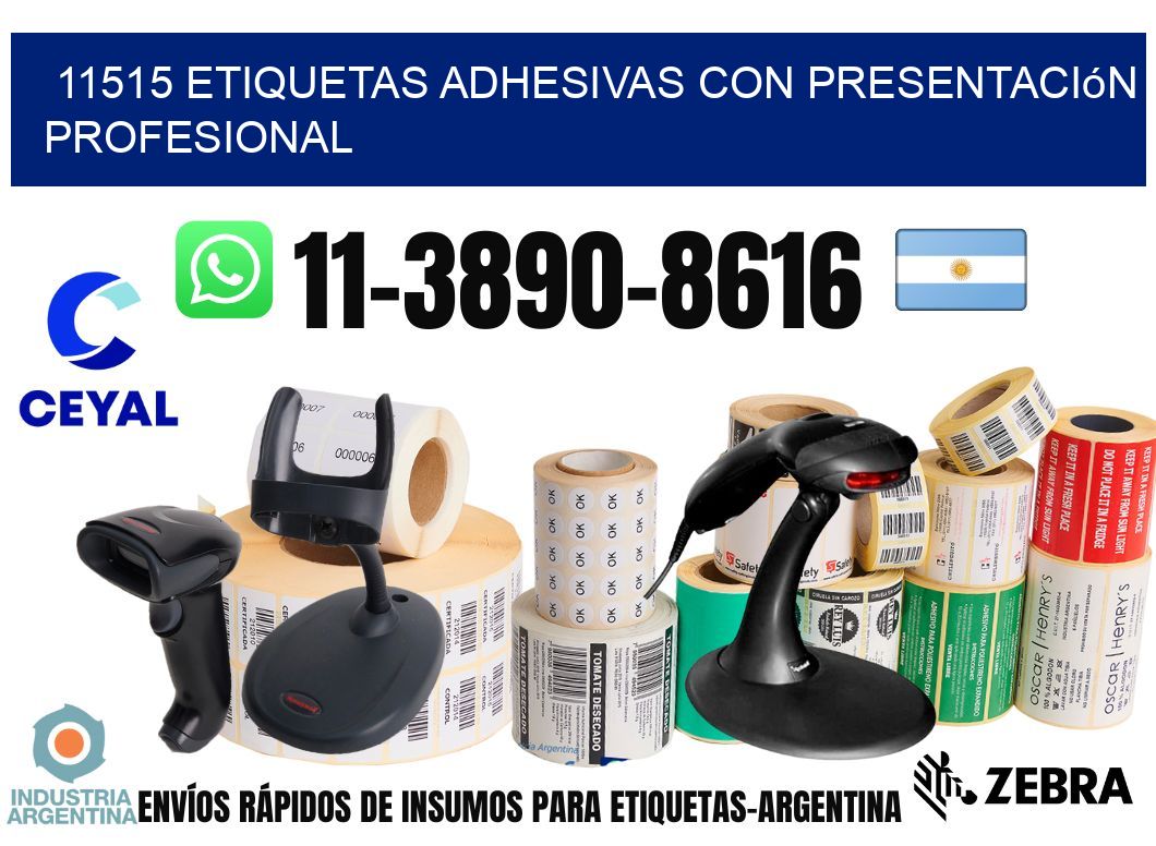 11515 Etiquetas adhesivas con presentación profesional