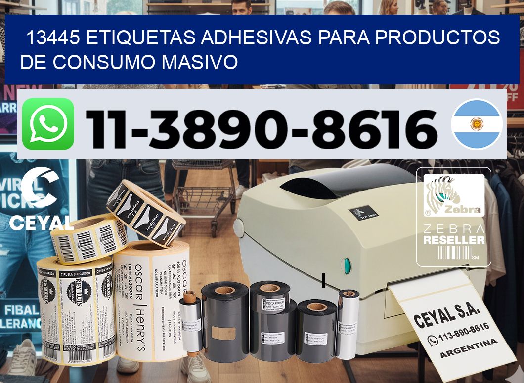 13445 Etiquetas adhesivas para productos de consumo masivo