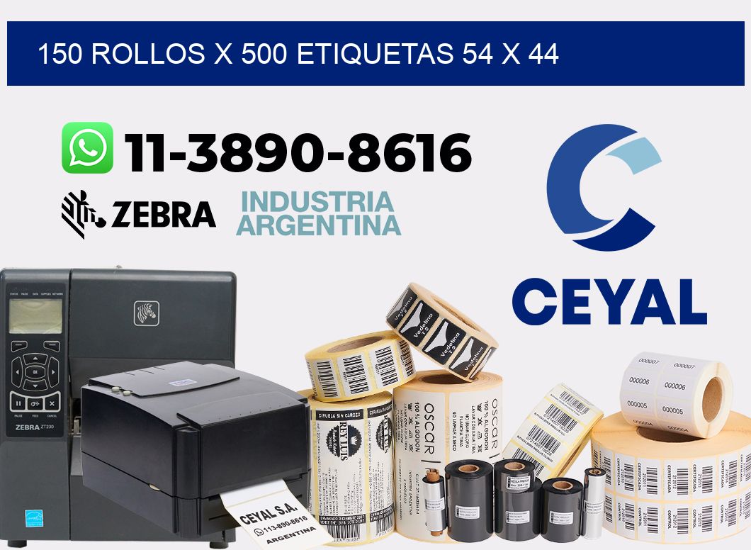 150 rollos x 500 etiquetas 54 x 44
