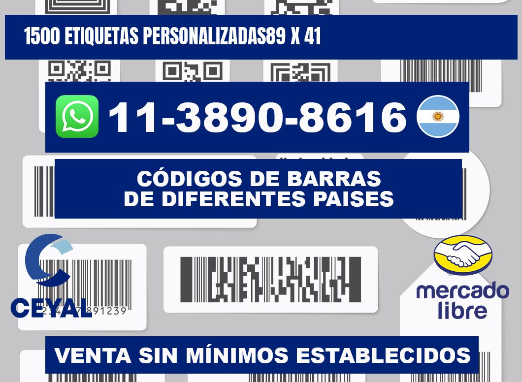 1500 ETIQUETAS PERSONALIZADAS89 x 41