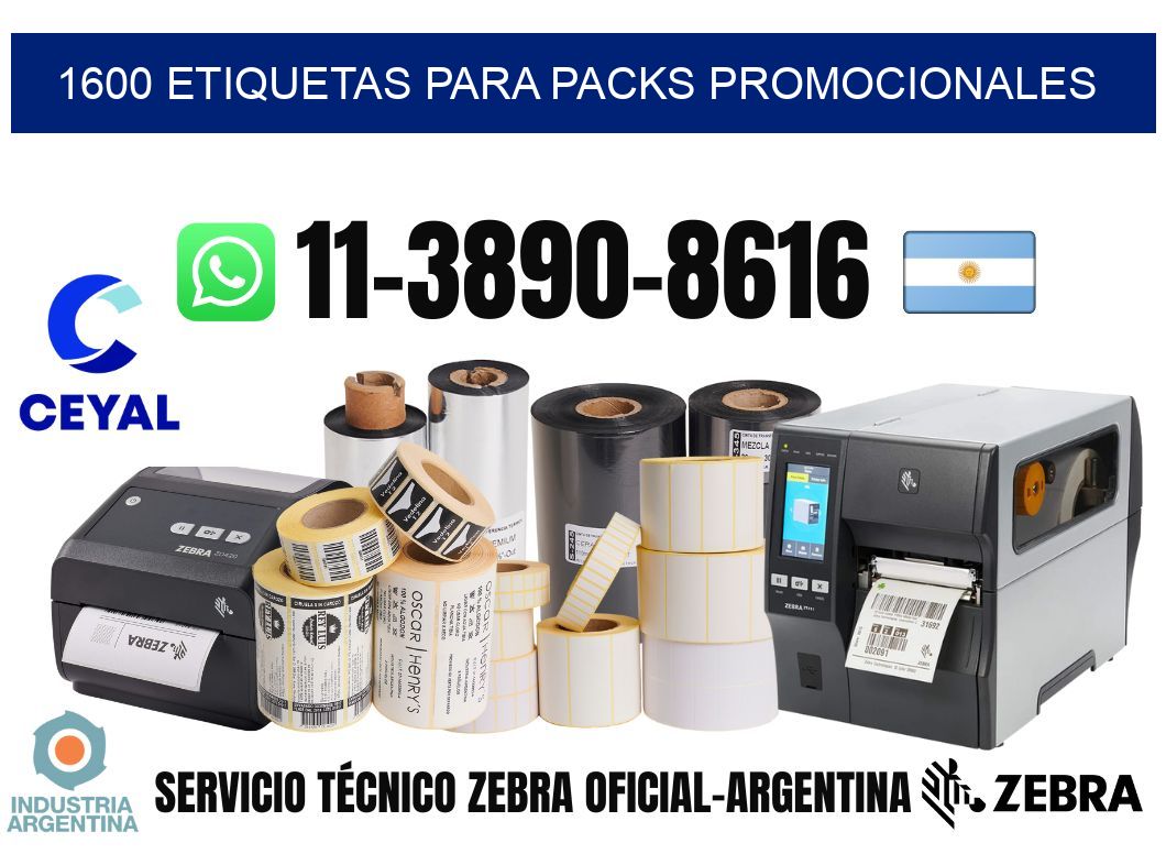 1600 Etiquetas para packs promocionales