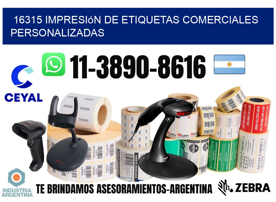 16315 Impresión de etiquetas comerciales personalizadas