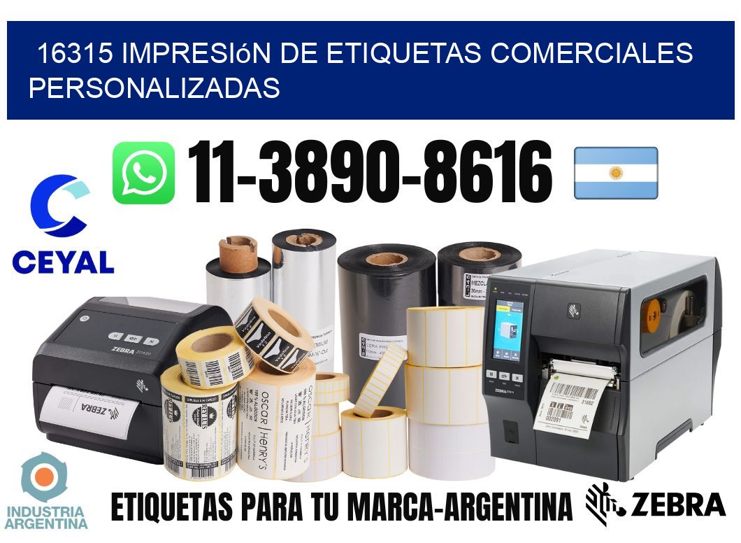 16315 Impresión de etiquetas comerciales personalizadas