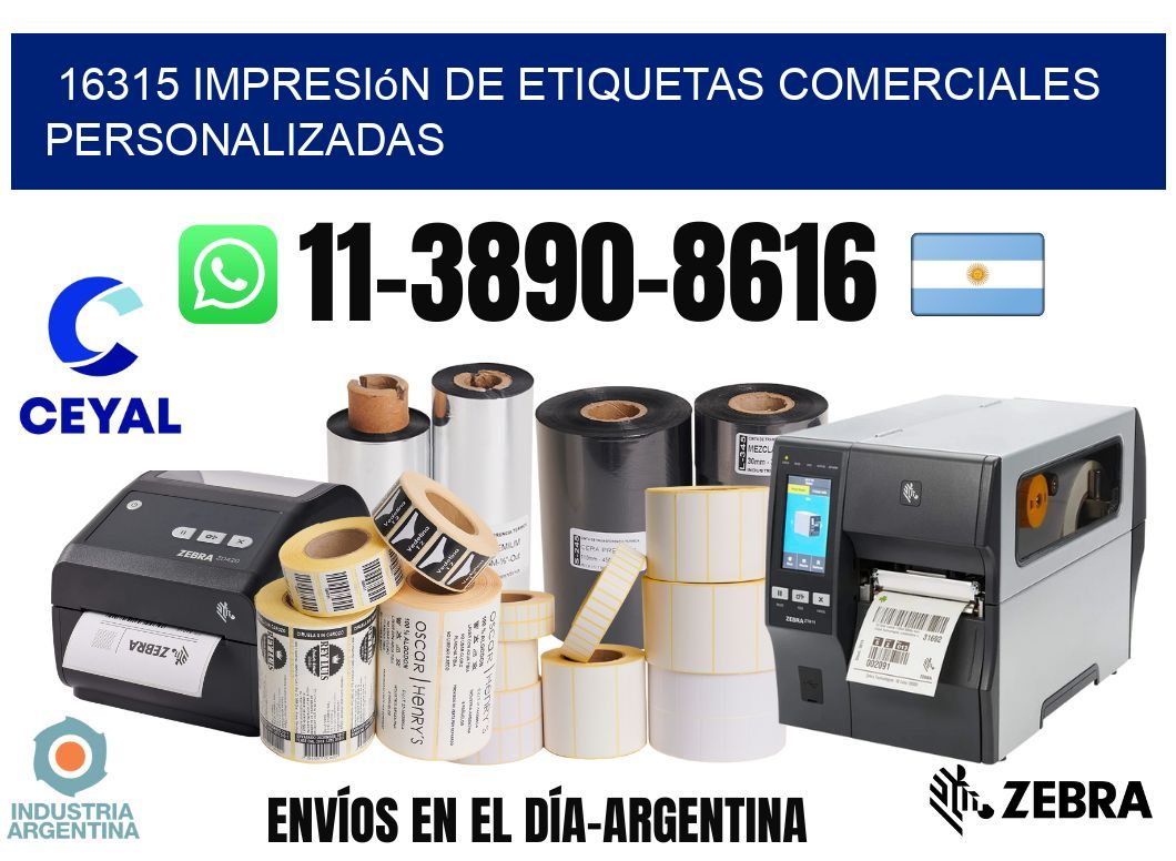 16315 Impresión de etiquetas comerciales personalizadas