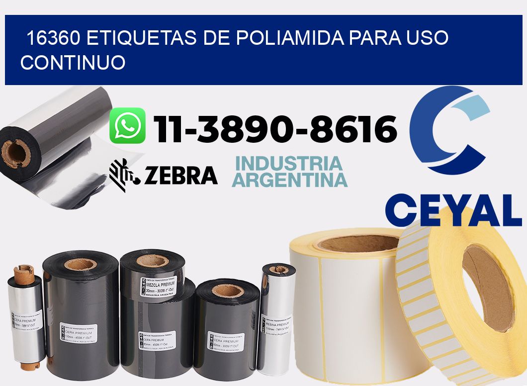 16360 Etiquetas de poliamida para uso continuo