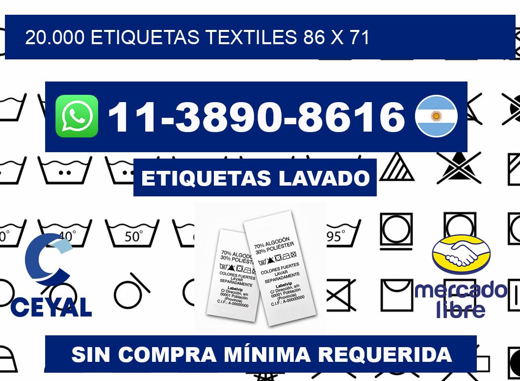 20.000 ETIQUETAS TEXTILES 86 x 71