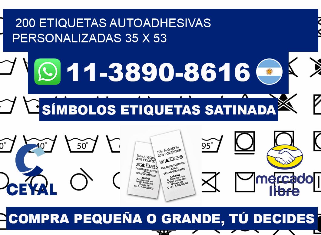 200 Etiquetas autoadhesivas personalizadas 35 x 53