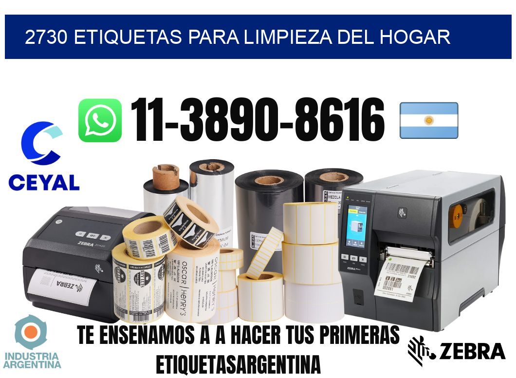 2730 Etiquetas para limpieza del hogar