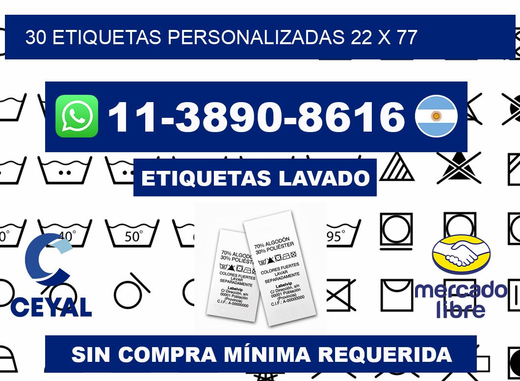 30 ETIQUETAS PERSONALIZADAS 22 x 77