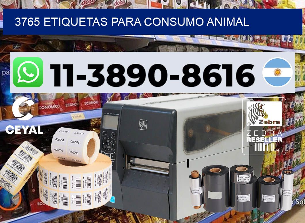 3765 Etiquetas para consumo animal