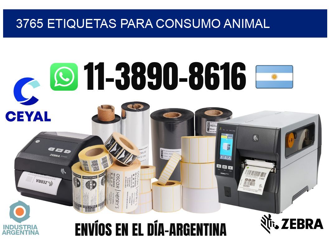 3765 Etiquetas para consumo animal