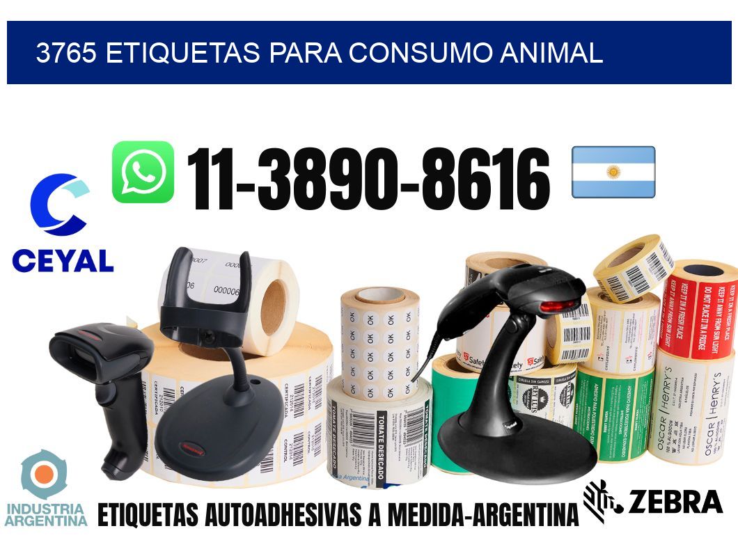 3765 Etiquetas para consumo animal
