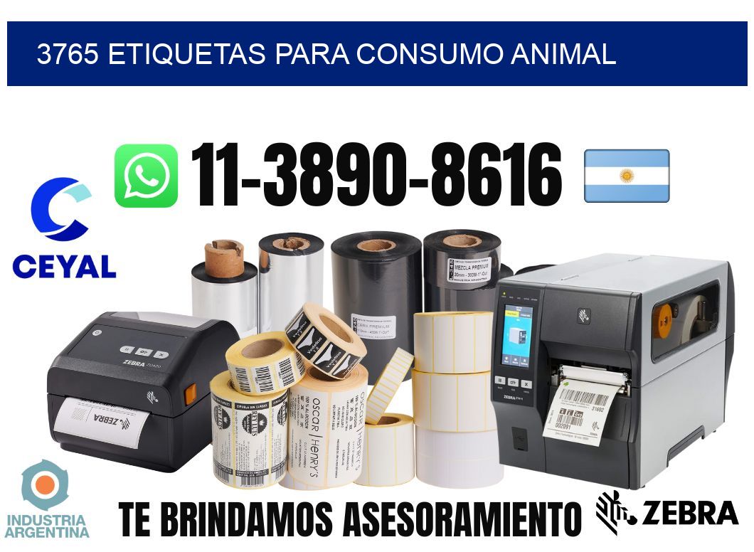 3765 Etiquetas para consumo animal