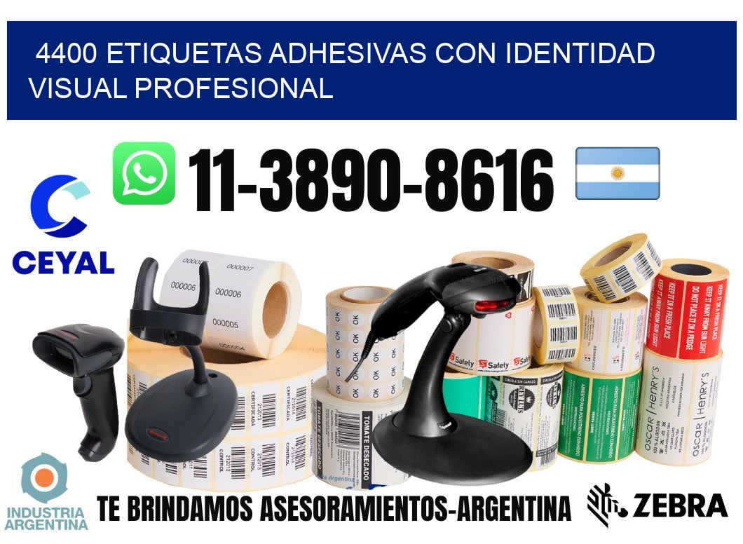 4400 Etiquetas adhesivas con identidad visual profesional