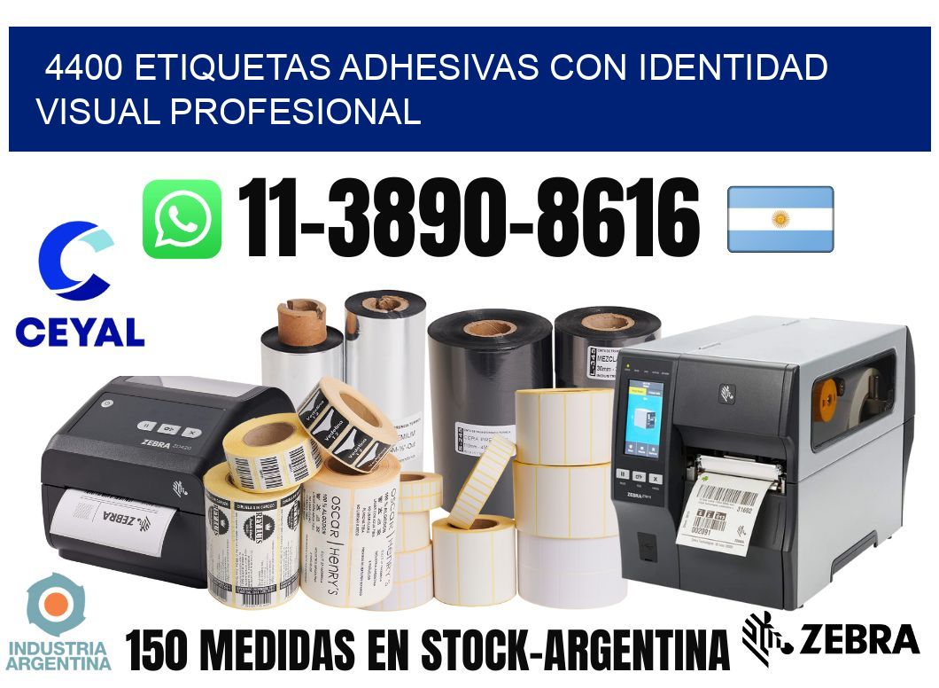 4400 Etiquetas adhesivas con identidad visual profesional