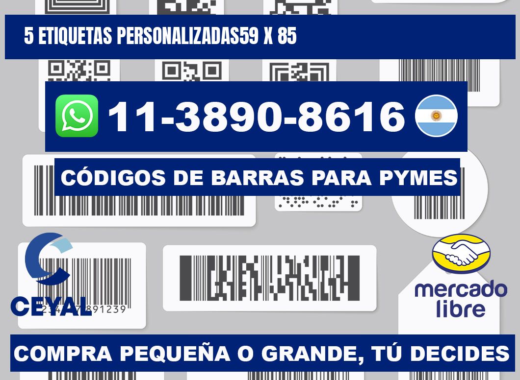 5 ETIQUETAS PERSONALIZADAS59 x 85
