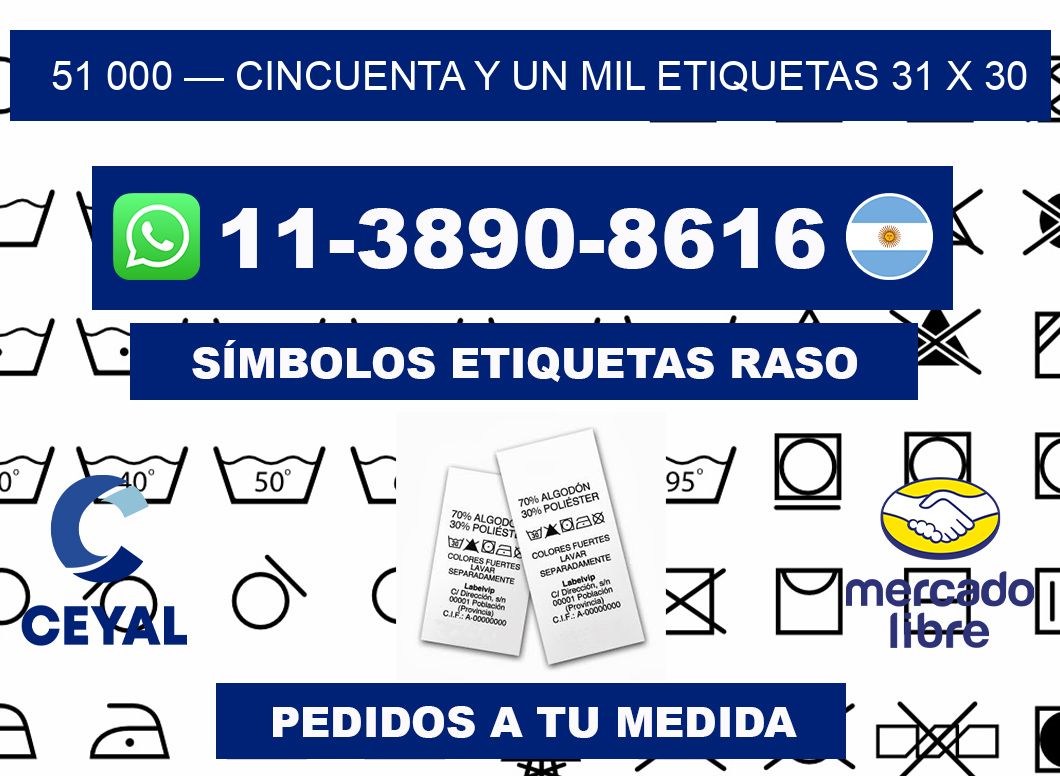 51 000 — cincuenta y un mil etiquetas 31 x 30