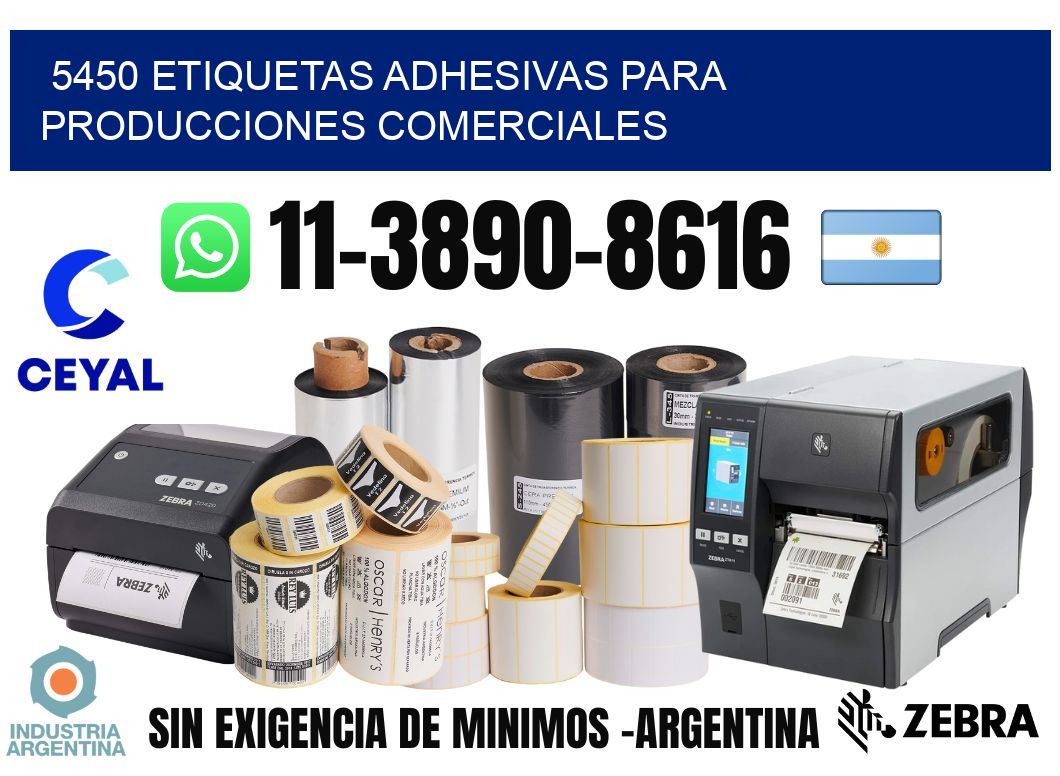 5450 Etiquetas adhesivas para producciones comerciales