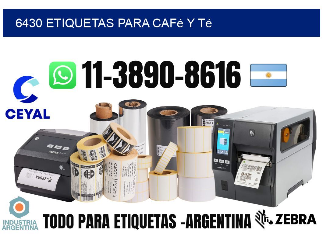 6430 Etiquetas para café y té