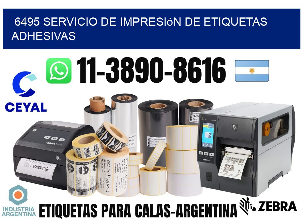 6495 Servicio de impresión de etiquetas adhesivas