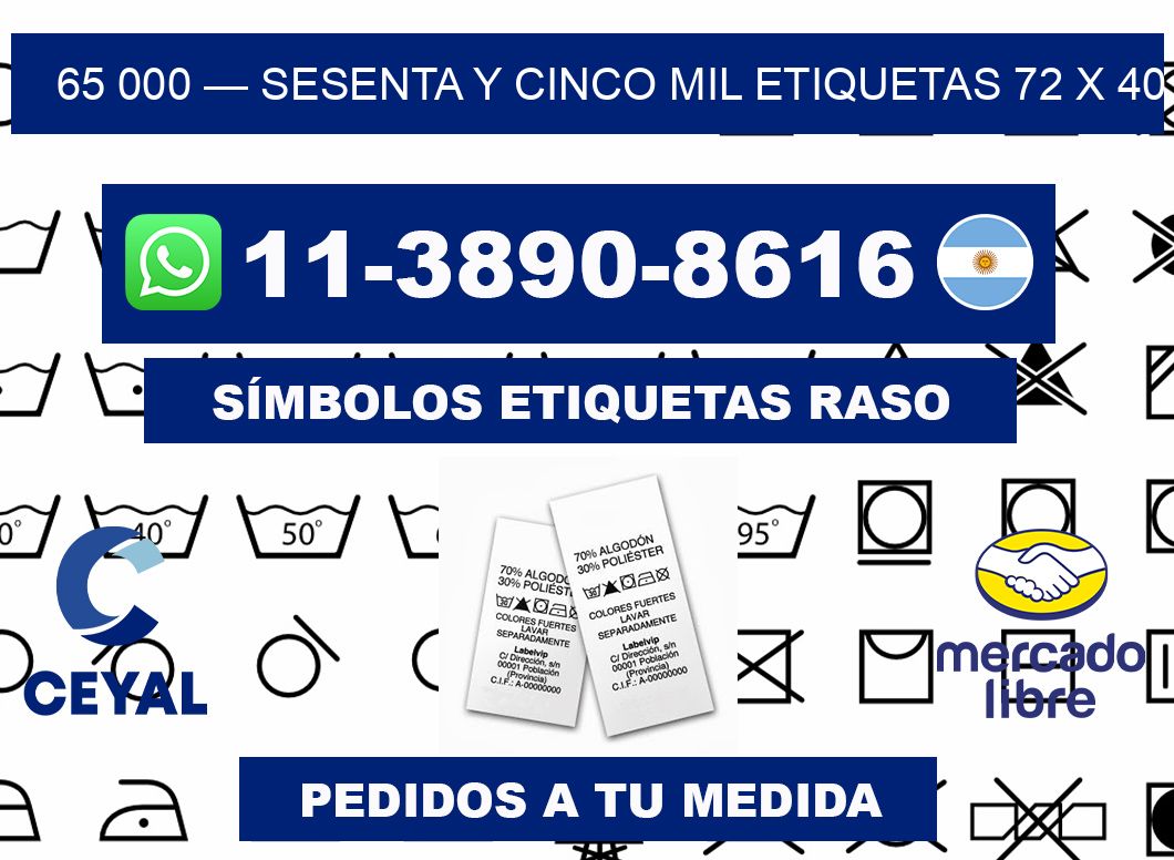 65 000 — sesenta y cinco mil etiquetas 72 x 40