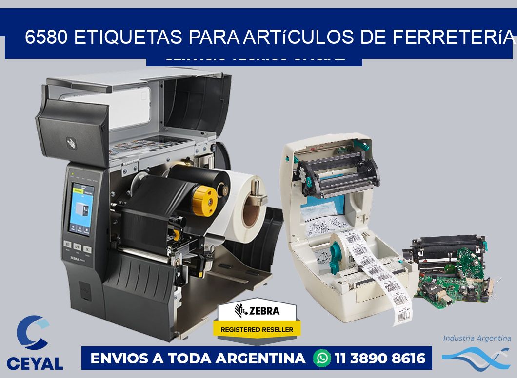 6580 Etiquetas para artículos de ferretería