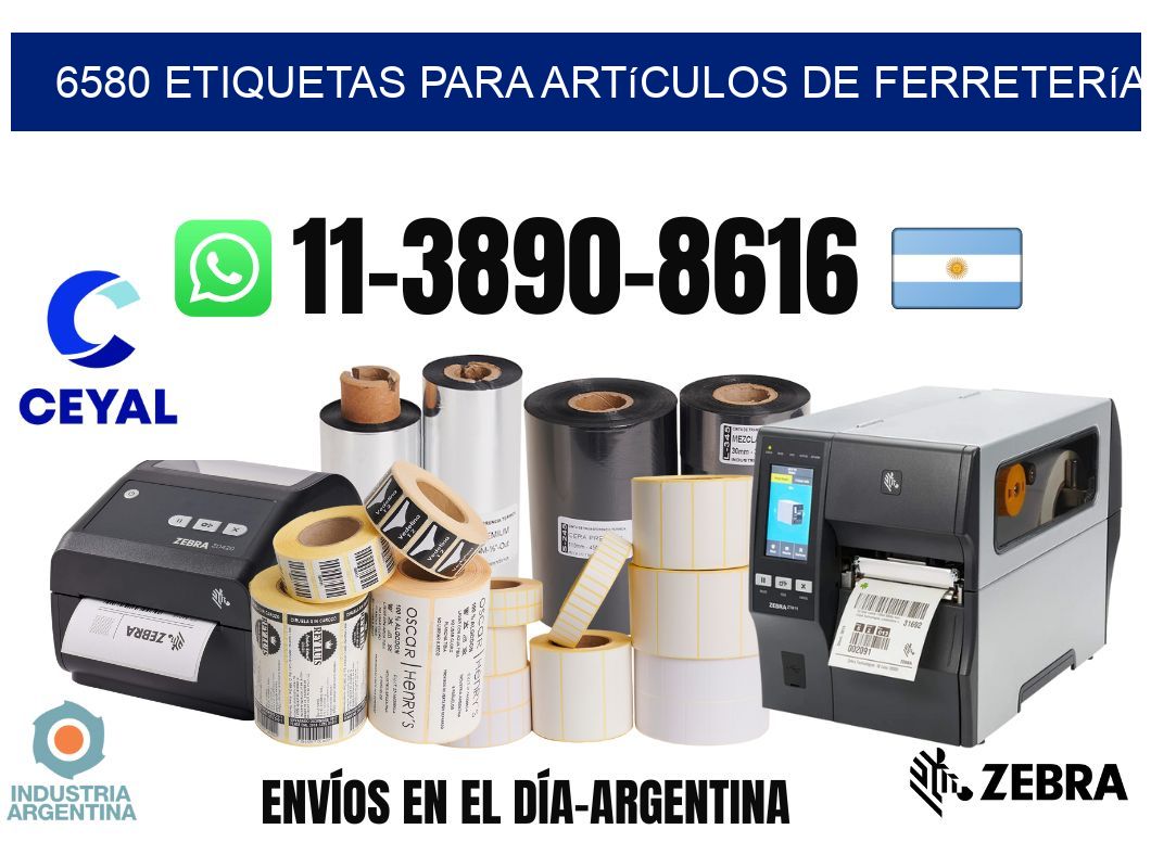 6580 Etiquetas para artículos de ferretería