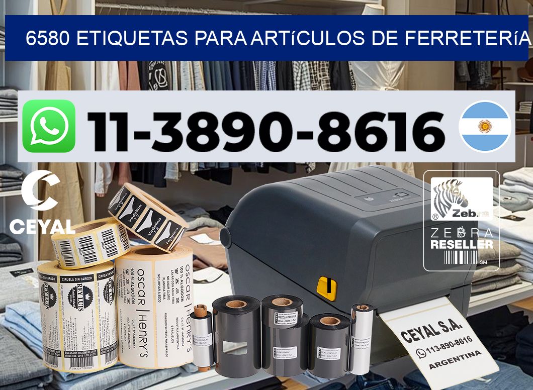6580 Etiquetas para artículos de ferretería