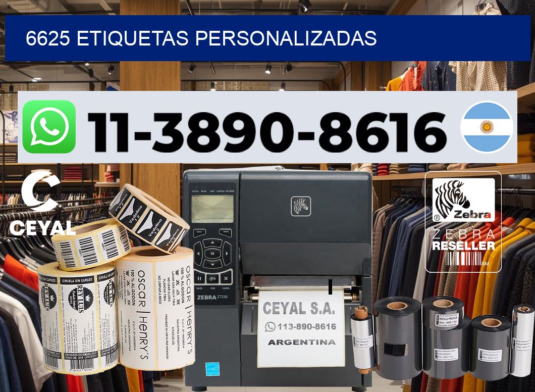 6625 etiquetas personalizadas