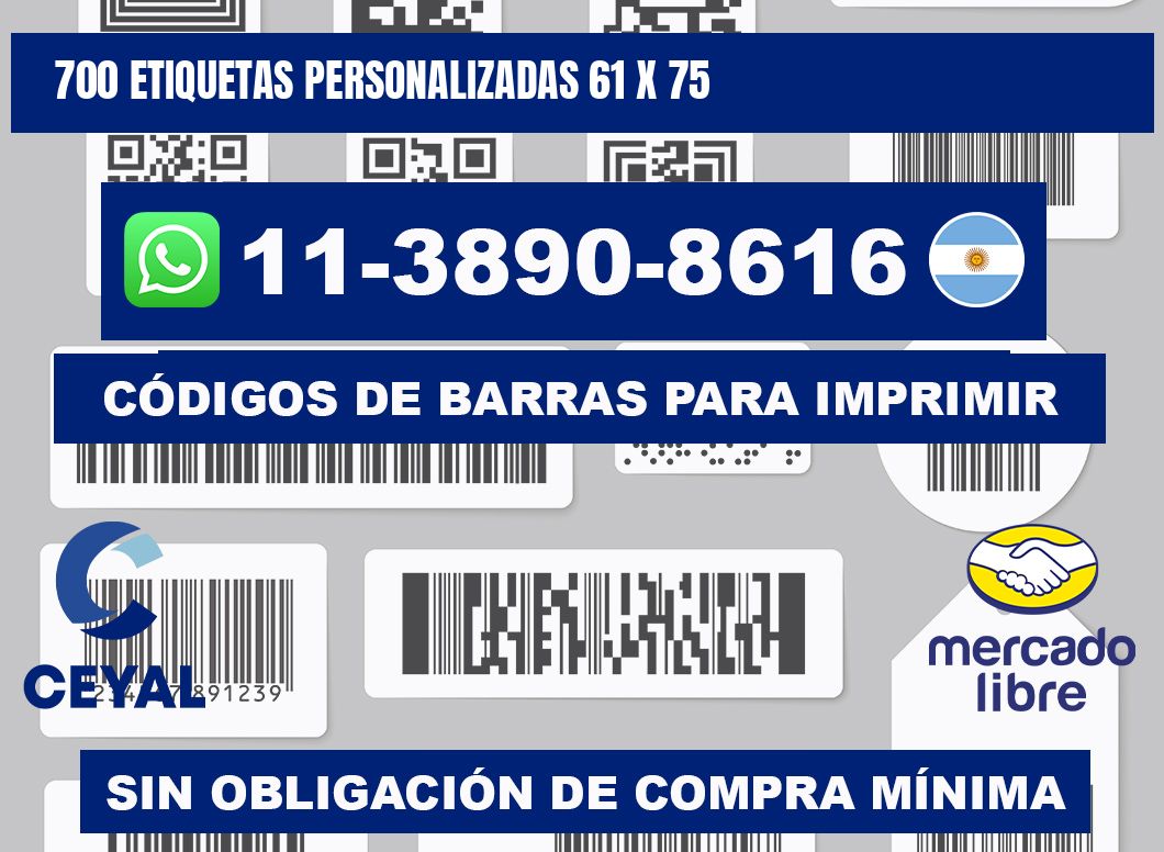 700 ETIQUETAS PERSONALIZADAS 61 x 75