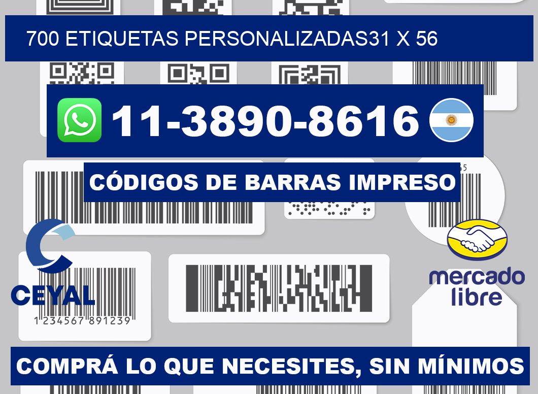 700 ETIQUETAS PERSONALIZADAS31 x 56