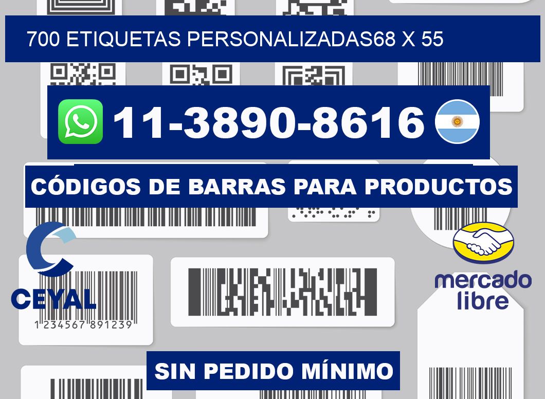700 ETIQUETAS PERSONALIZADAS68 x 55