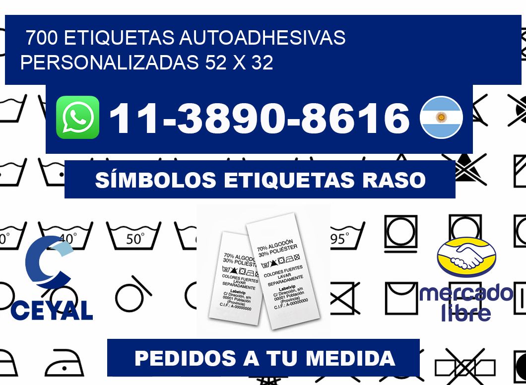 700 Etiquetas autoadhesivas personalizadas 52 x 32