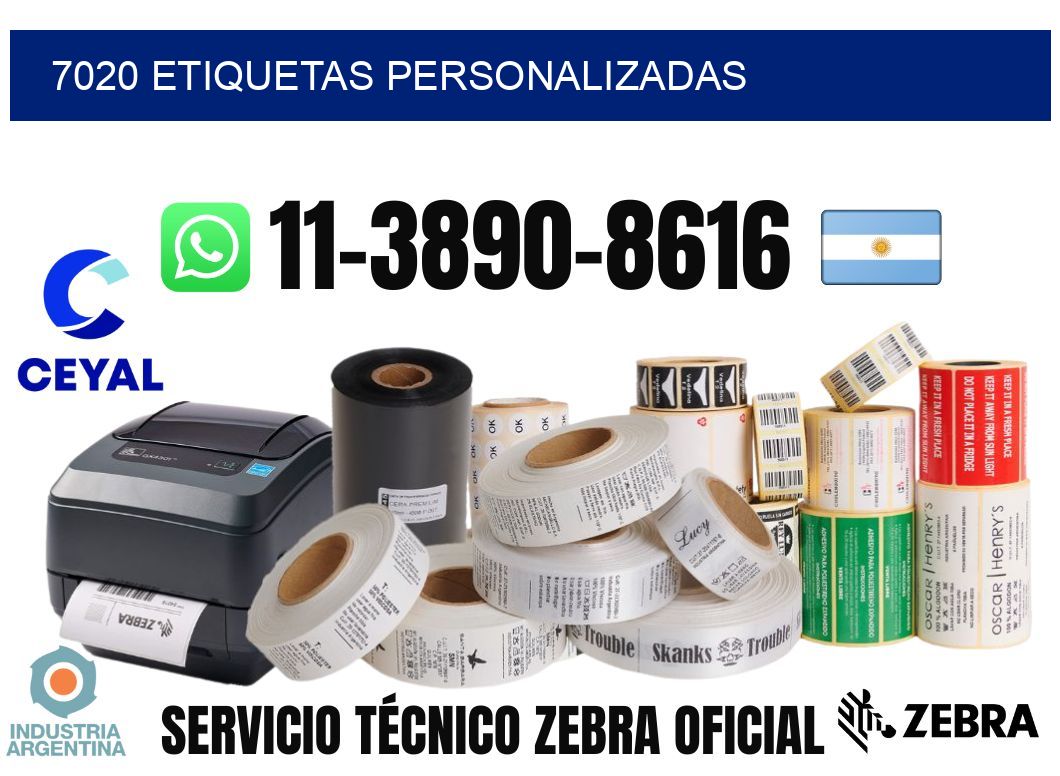 7020 etiquetas personalizadas