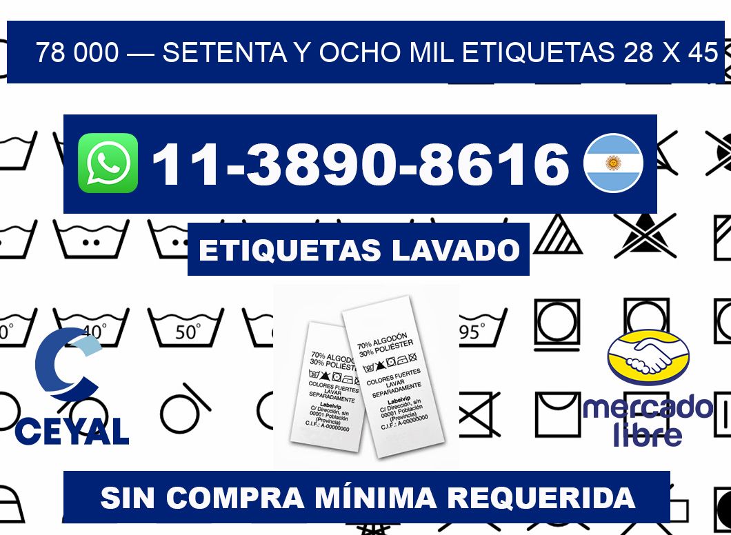 78 000 — setenta y ocho mil etiquetas 28 x 45
