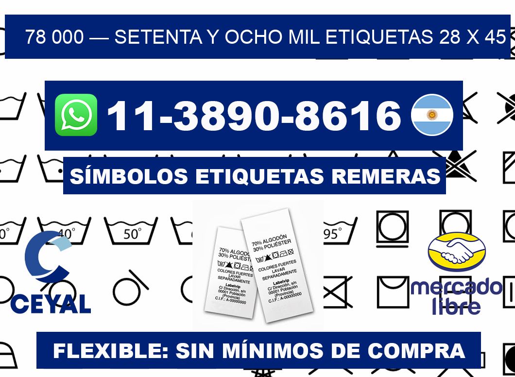 78 000 — setenta y ocho mil etiquetas 28 x 45