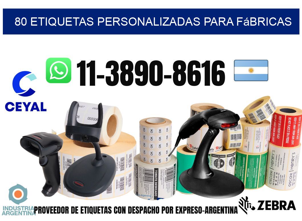 80 Etiquetas personalizadas para fábricas