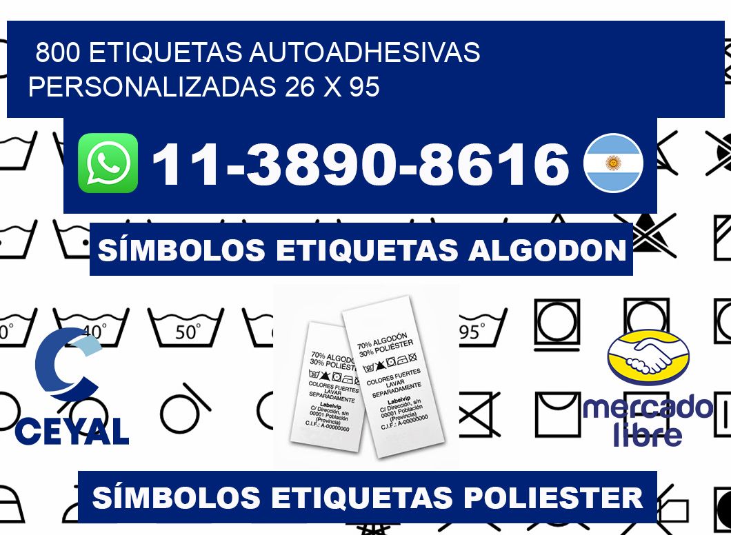 800 Etiquetas autoadhesivas personalizadas 26 x 95