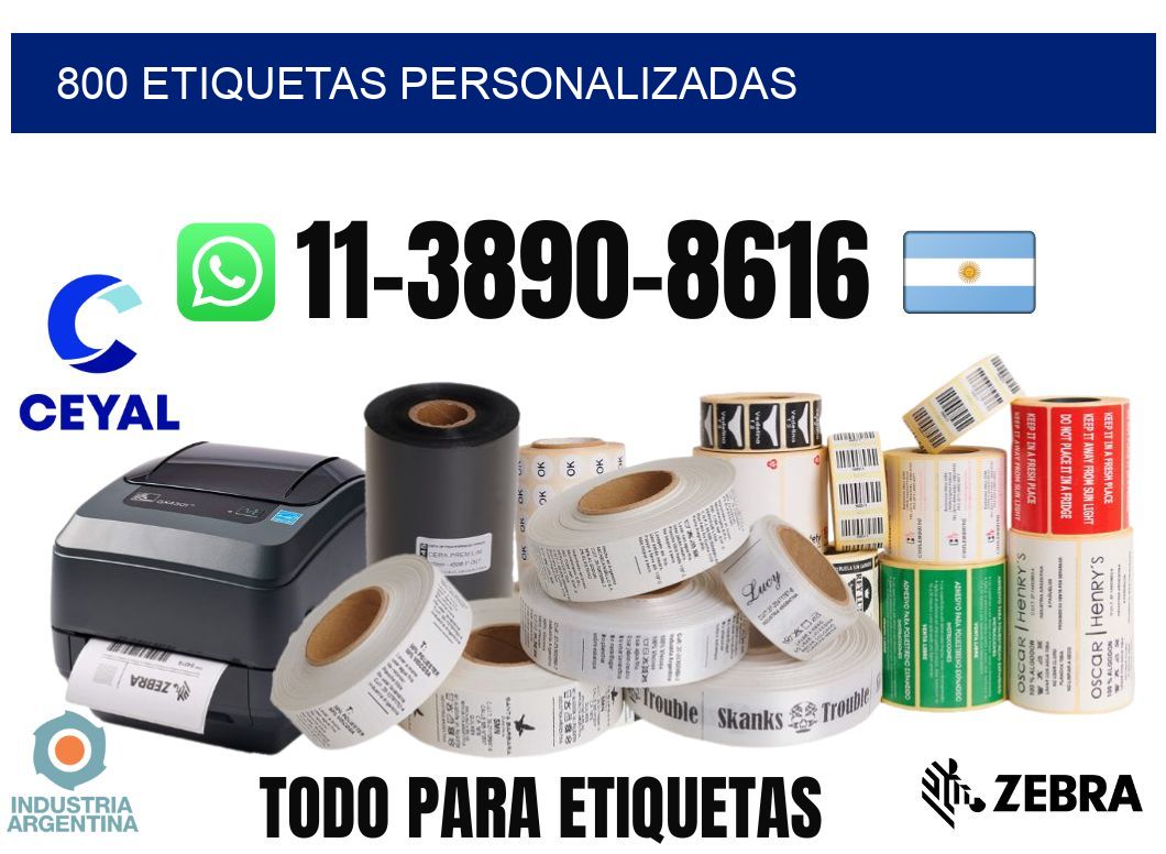 800 etiquetas personalizadas