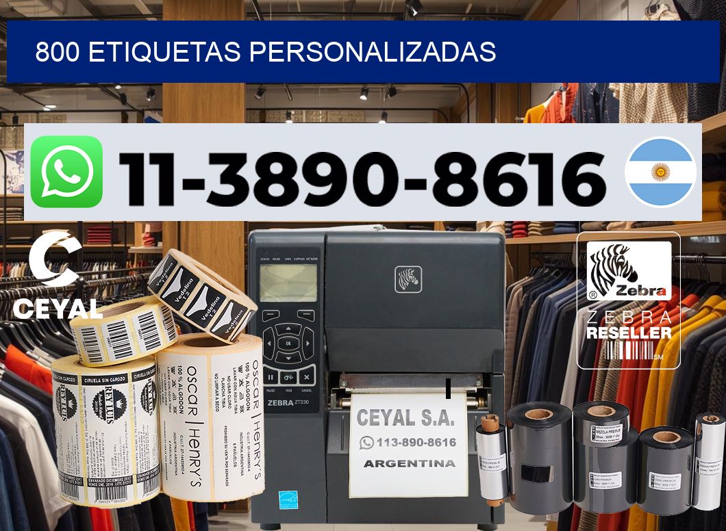800 etiquetas personalizadas