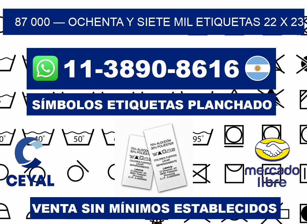 87 000 — ochenta y siete mil etiquetas 22 x 23
