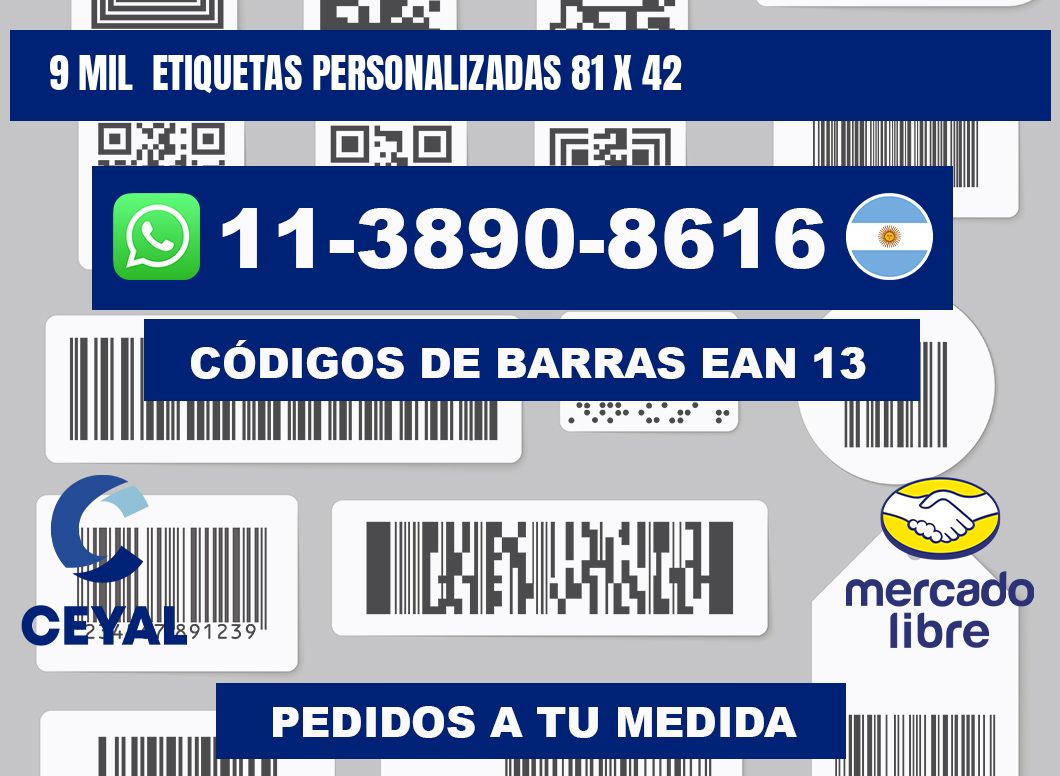 9 mil etiquetas personalizadas 81 x 42