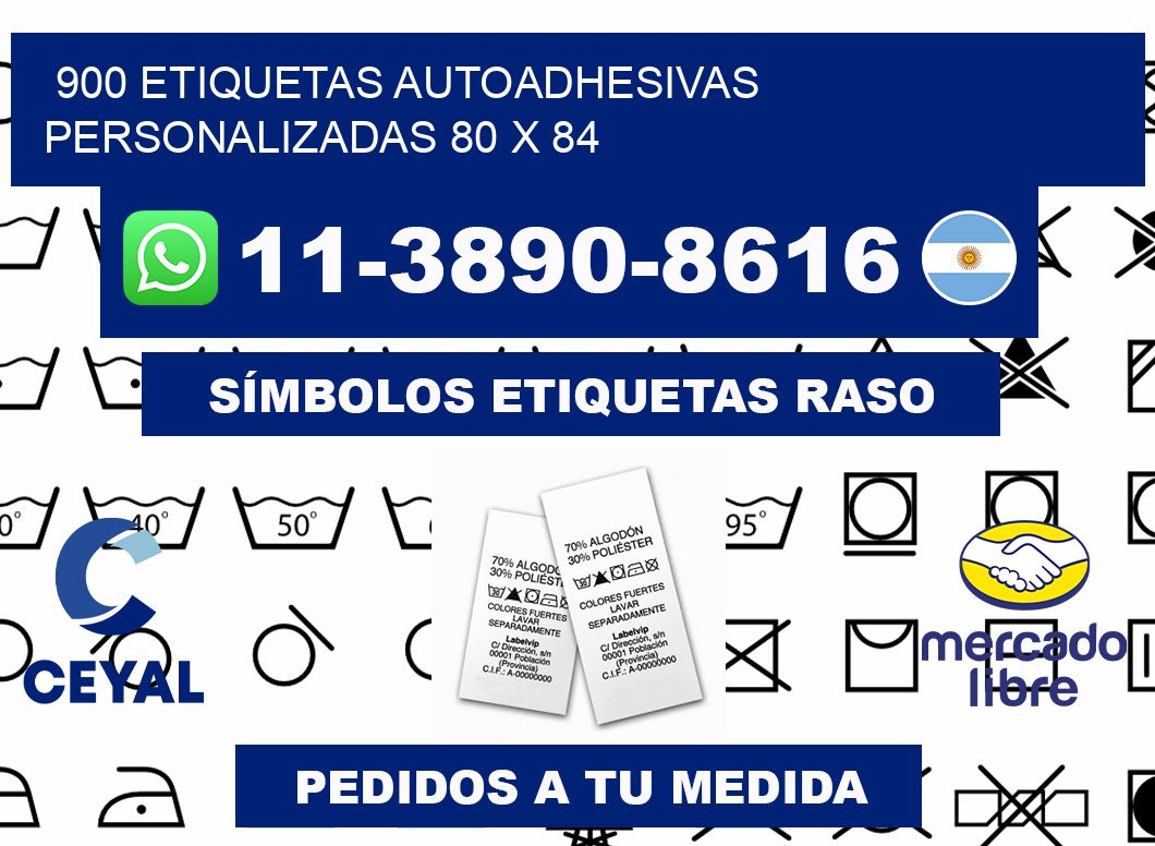 900 Etiquetas autoadhesivas personalizadas 80 x 84