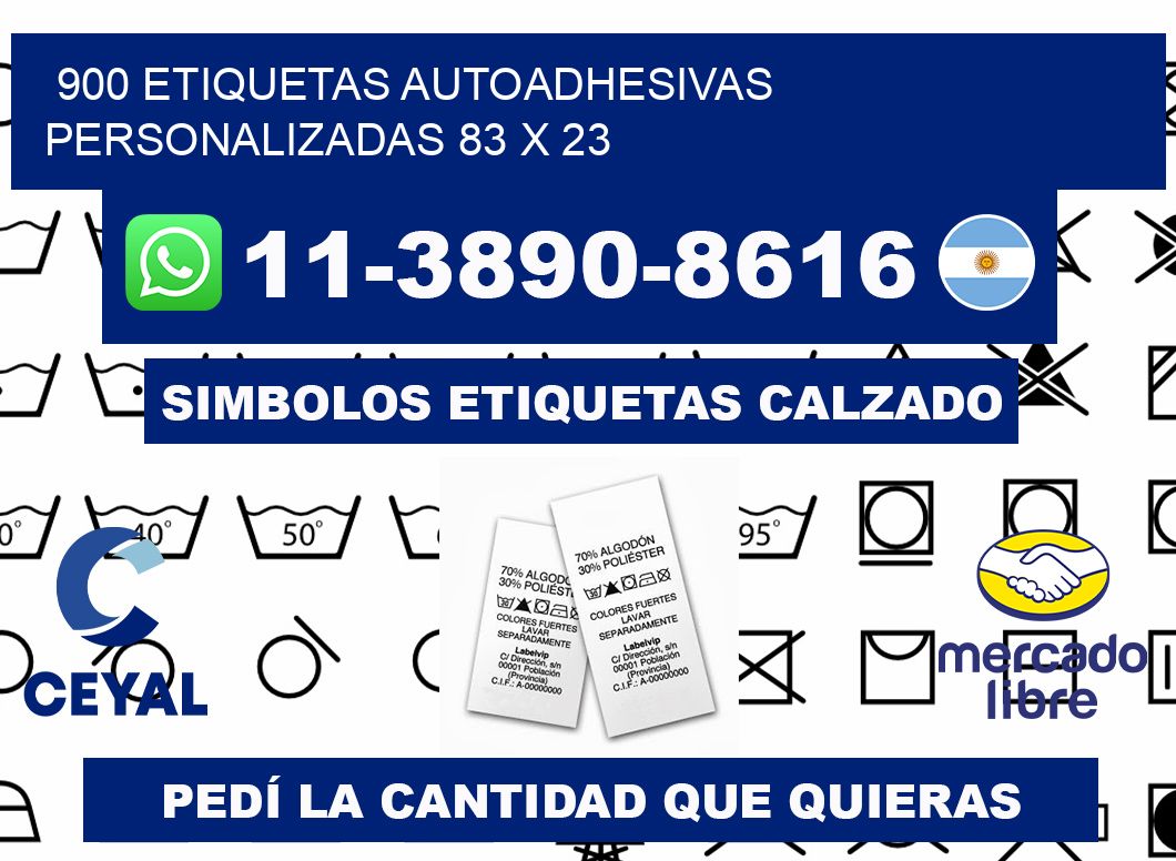 900 Etiquetas autoadhesivas personalizadas 83 x 23