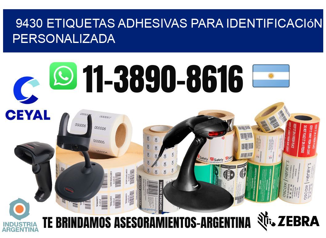 9430 Etiquetas adhesivas para identificación personalizada