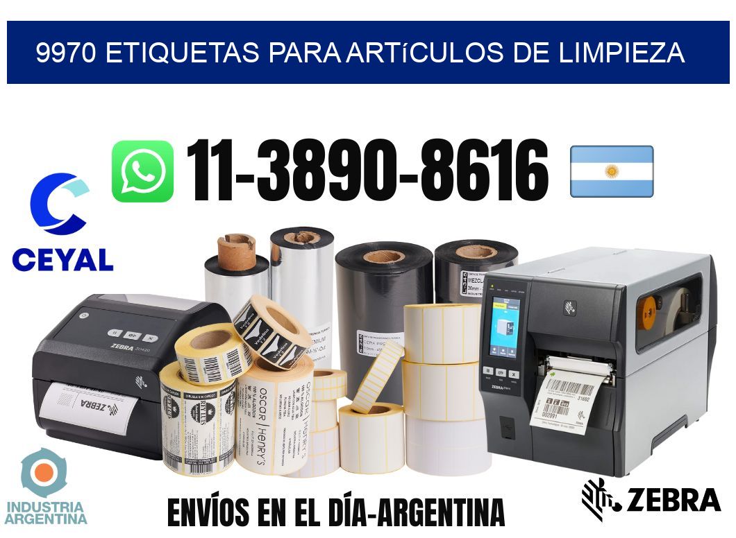 9970 Etiquetas para artículos de limpieza