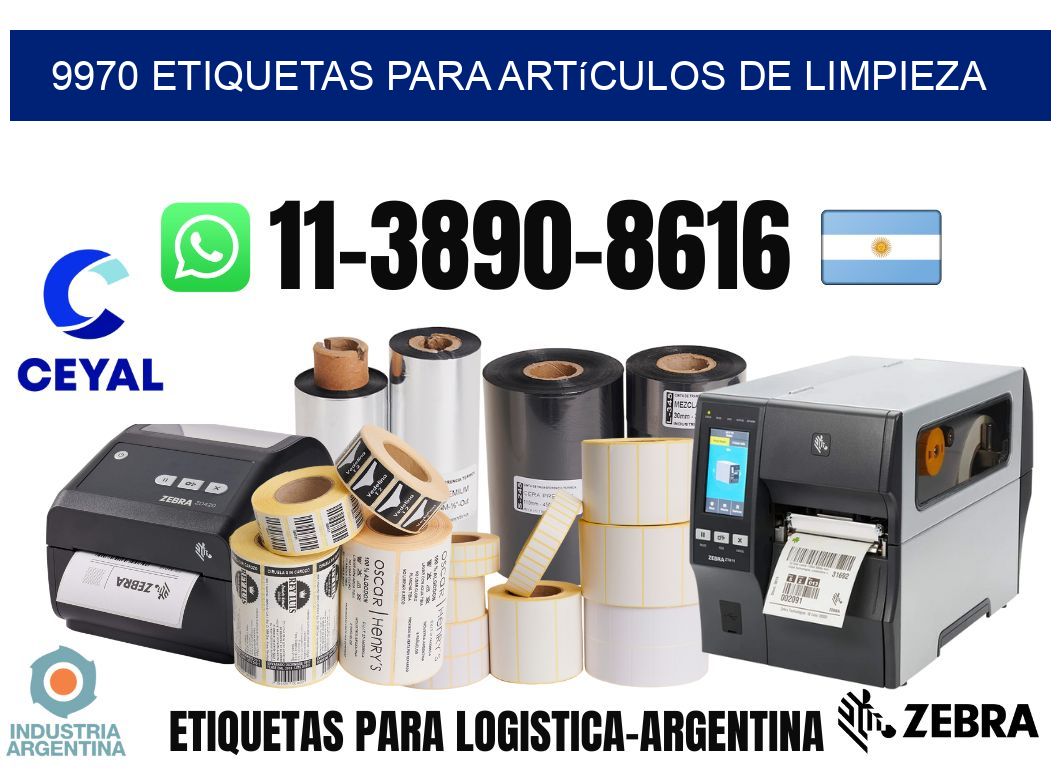 9970 Etiquetas para artículos de limpieza