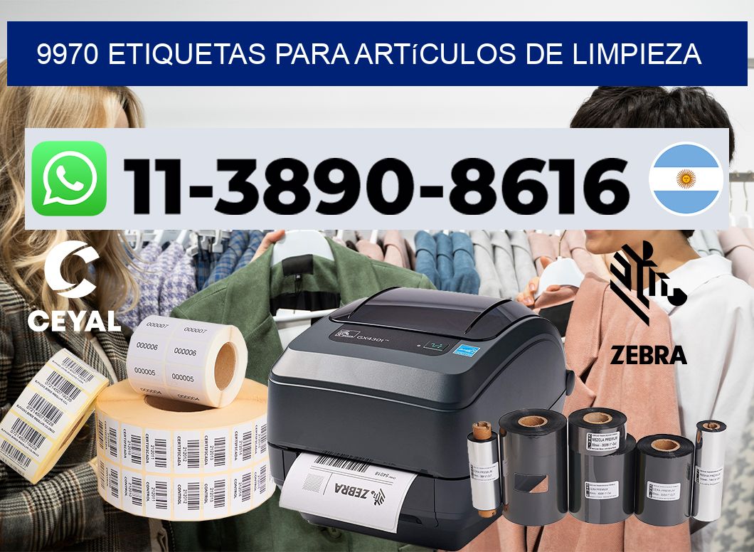 9970 Etiquetas para artículos de limpieza