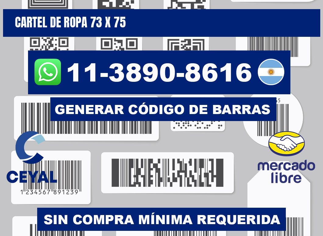 Cartel de ropa 73 x 75